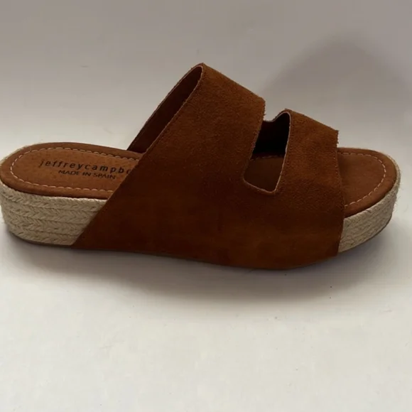 🌴 Sz 8 Jeffery Campbell brown slip-on platform slippers 🌴 - Picture 3 of 6